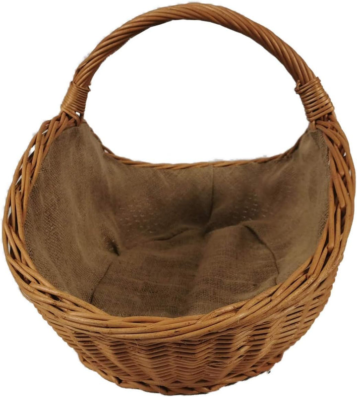Kaminholzkorb aus Weide mit Jute (72x43x44 cm), 72x43x44 cm