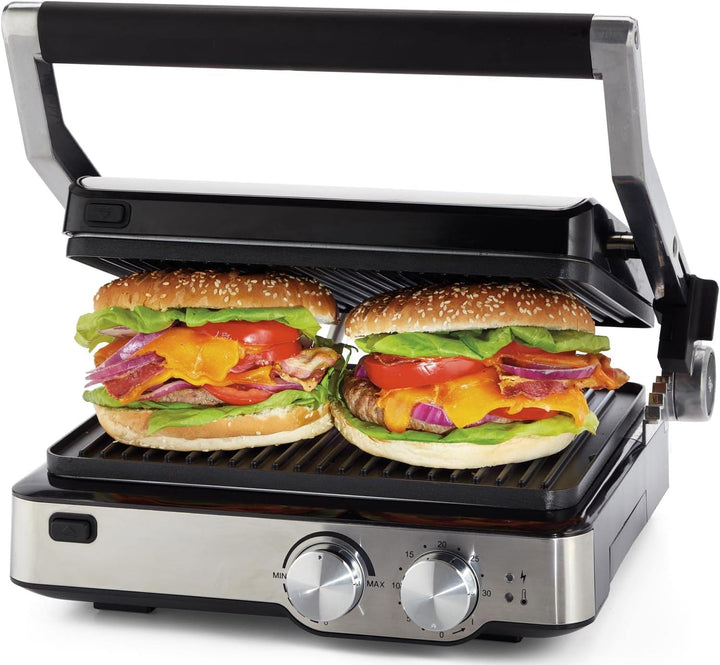 Ariete 1918 Grill&Taste Elektrogrill, 2000 W, herausnehmbare Platten, Schwimmplatte, 5 Temperaturstu
