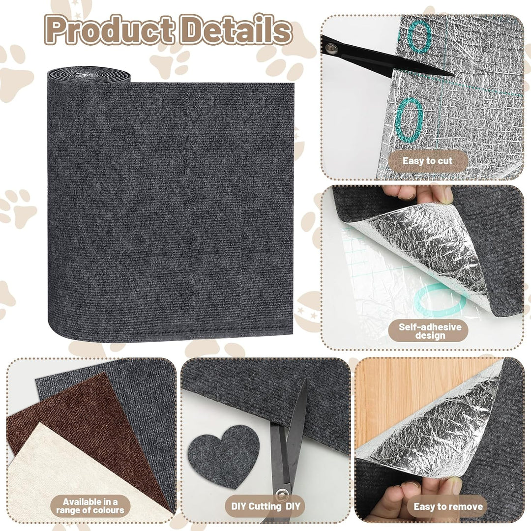 Kratzmatte Selbstklebend 300x40 cm Kratzschutz Sofa | Katze Zuschneidbar DIY Kratzmatte Katze für Sc