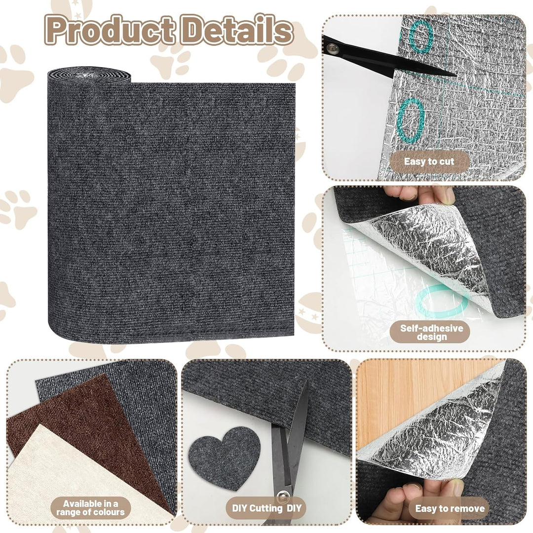 Kratzmatte Selbstklebend 300x40 cm Kratzschutz Sofa Katze Zuschneidbar DIY Kratzmatte Katze für Schr