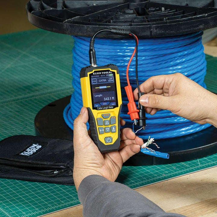 Klein Tools 501-915 Kabeltester TDR Kabellängenmesser misst Elektro-, Daten-, Zwei-Draht- und Romex-