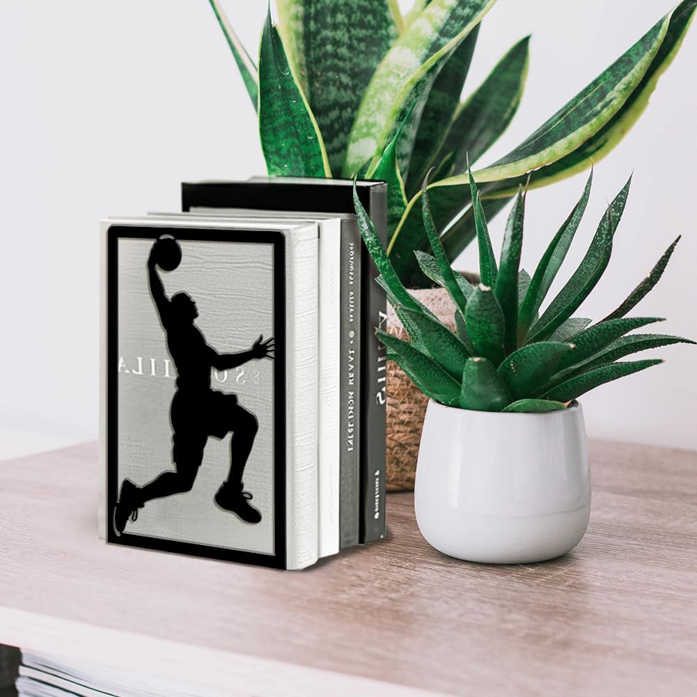 Peacoblue Buchstütze Dekorativ Modern Basketball Metall Buchstützen für Schwere Bücher 13.5x10.9x20.