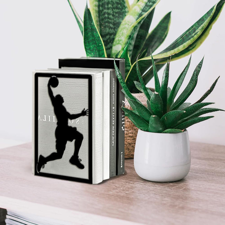 Peacoblue Buchstütze Dekorativ Modern Basketball Metall Buchstützen für Schwere Bücher 13.5x10.9x20.