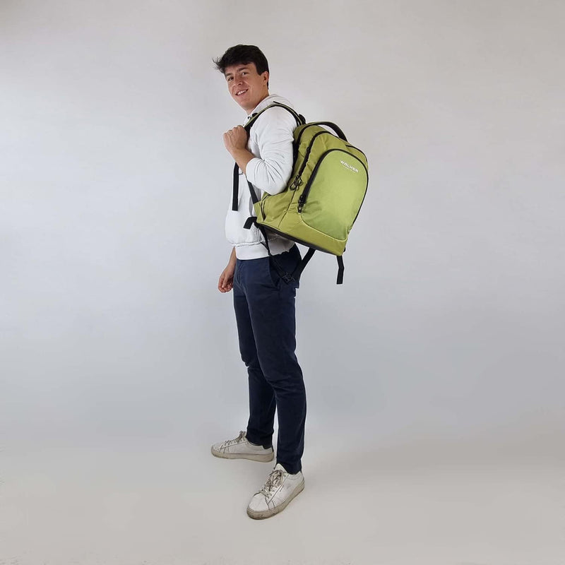 Walker 42122-361 - Schulrucksack Campus Evo 2.0 "Lime" mit 3 Fächern, Zippfach am Rücken, Schultasch