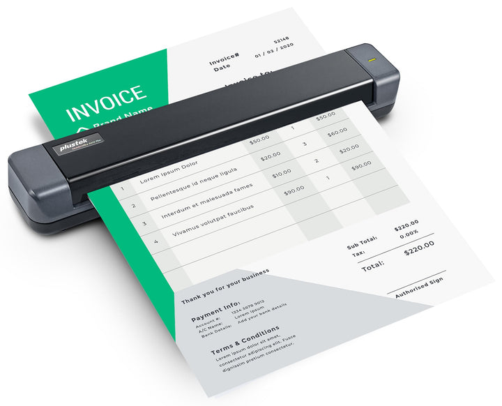 Plustek MobileOffice S410 Plus - mobiler Dokumentenscanner (600dpi, A4, USB) inkl. Plustek iDoc Soft