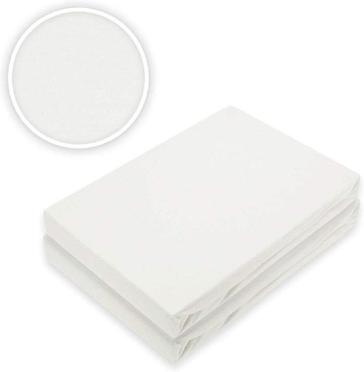 EXKLUSIV HEIMTEXTIL Jersey Spannbettlaken Doppelpack 60 x 120-70 x 140 cm Weiss Weiss 60 x 120 - 70