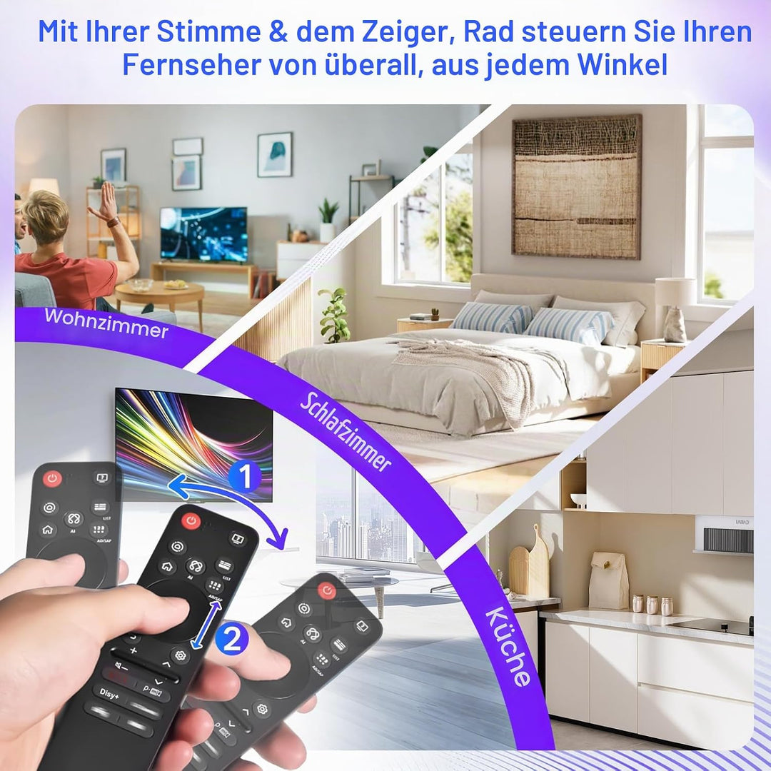 AI Magic Fernbedienung für LG Smart TV – Ersatzsteuerung für LG WebOS TV 2019-2025, OLED, QNED, UHD,