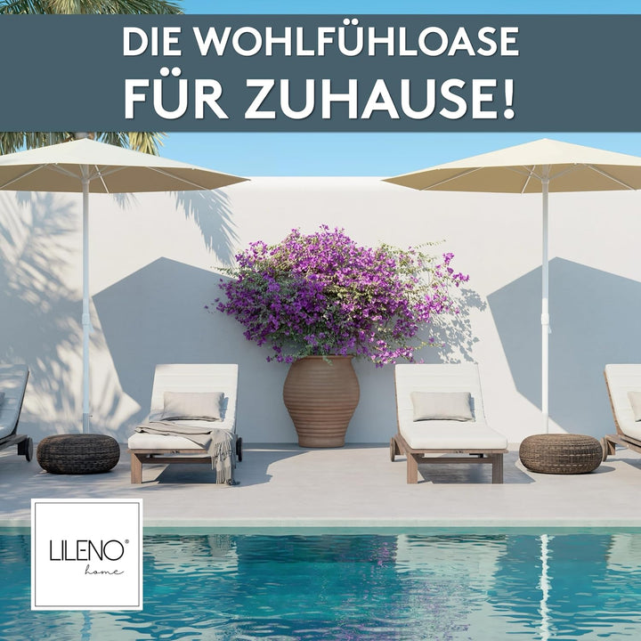 LILENO HOME Sonnenliege Auflage als [1er Set - Rollliege] in Aqua Uni - Gartenliegen Auflage perfekt