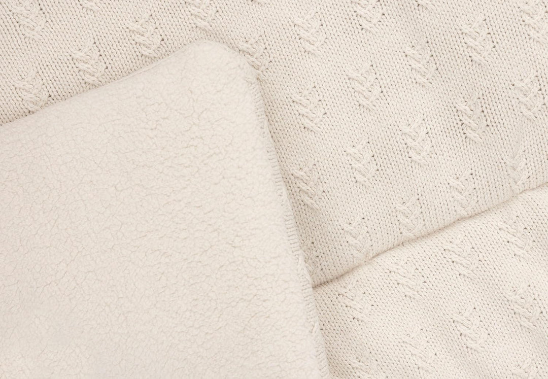 Jollein Krabbeldecke für Baby - Grain Knit, Oatmeal - Laufgittereinlage - 75x95 cm - Spieldecke Baby