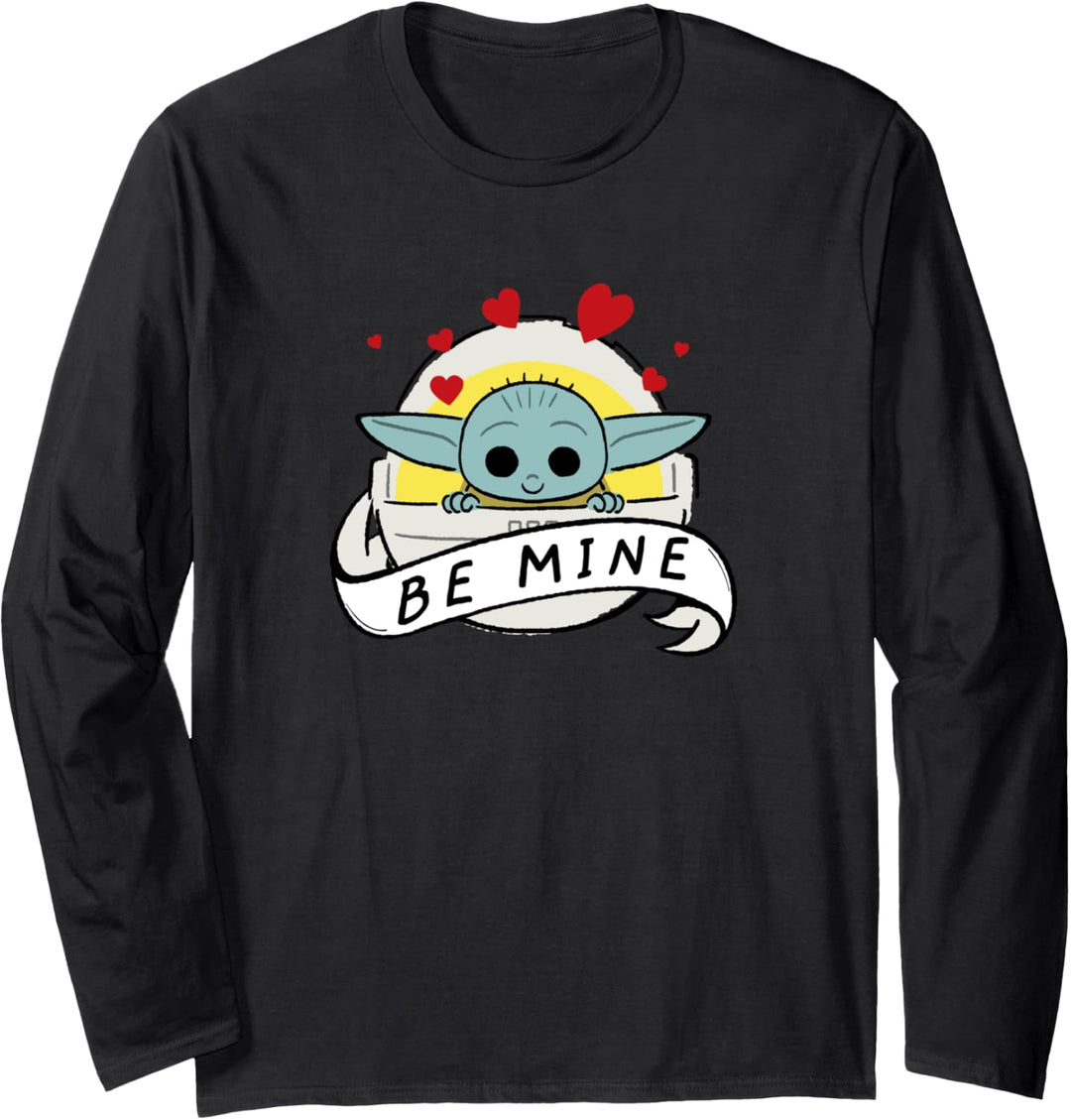 Star Wars The Mandalorian The Child Be Mine Valentine's Day Langarmshirt