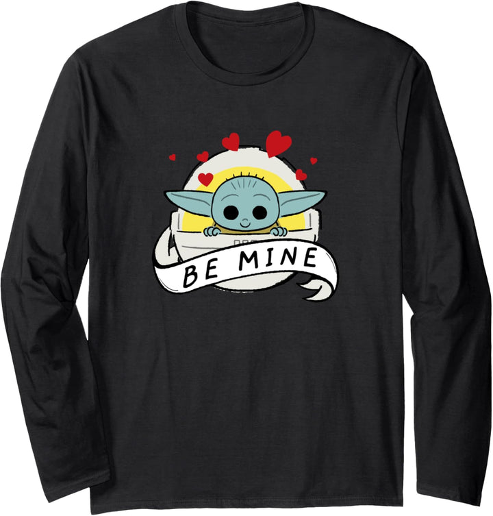 Star Wars The Mandalorian The Child Be Mine Valentine's Day Langarmshirt