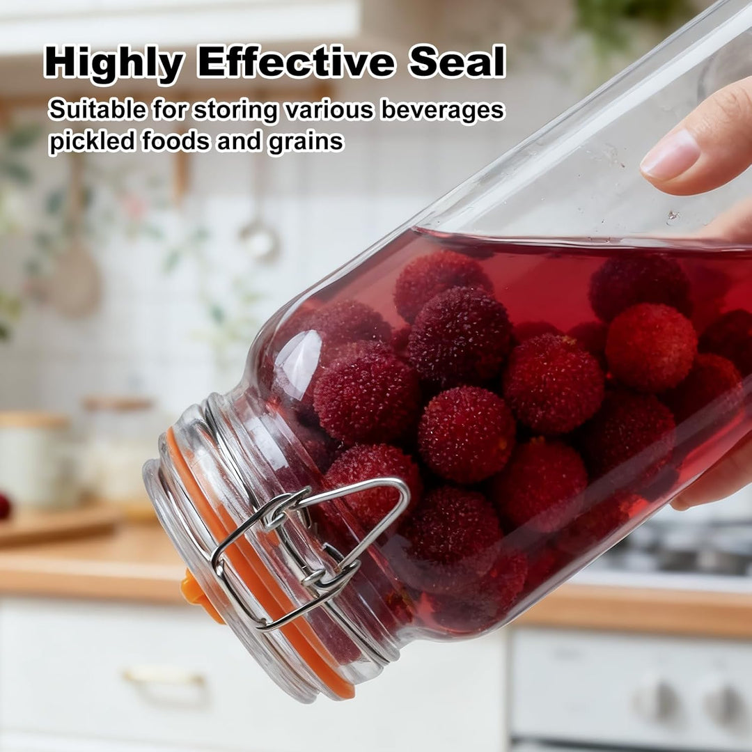 2 L 3er-Pack Gärbehälter mit Luftschleuse - Fermentieren Starter Set - Fermentiergläser - Fermentier