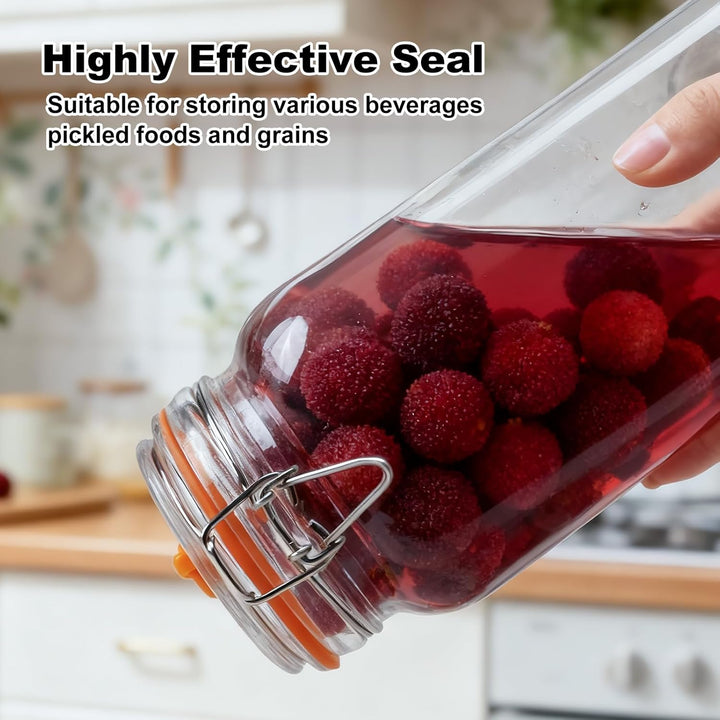2 L 3er-Pack Gärbehälter mit Luftschleuse - Fermentieren Starter Set - Fermentiergläser - Fermentier
