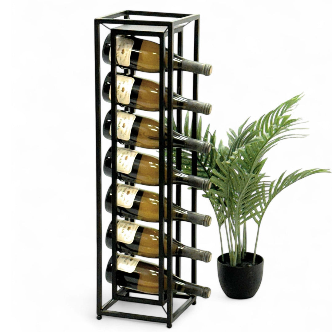 DanDiBo Weinregal Metall Schwarz Stehend Diamant 80 cm 96621 Flaschenregal Weinständer Flaschenhalte