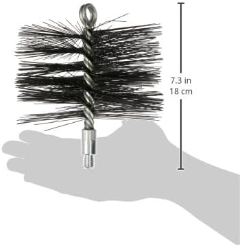 FIREFIX 2036/5 Ofenrohrbürste aus Stahldraht mit M12 Aussengewinde, 150 mm Durchmesser, Schwarz