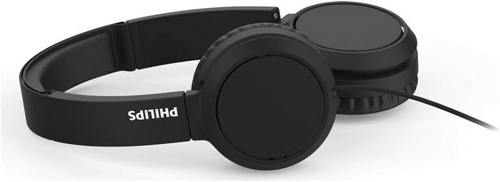 Philips On Ear Kopfhörer H4105BK/00 mit Mikrofon (Inline-Fernbedienung, Zusammenklappbar, Abgewinkel
