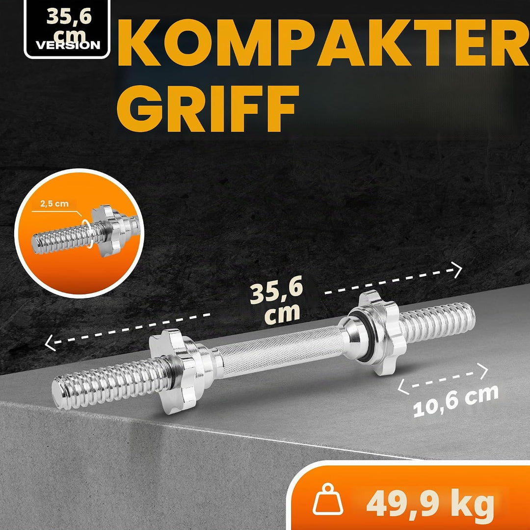 Yes4All Kurzhantelstange, Kurzhantel-verbindungsstange, Länge 35cm,40cm - Ø 25mm, Länge 40cm - Ø 30m