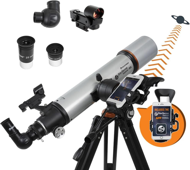 Celestron 22460 StarSense Explorer DX 102AZ Smartphone App-fähiges Refraktor-Teleskop, kompatibel mi