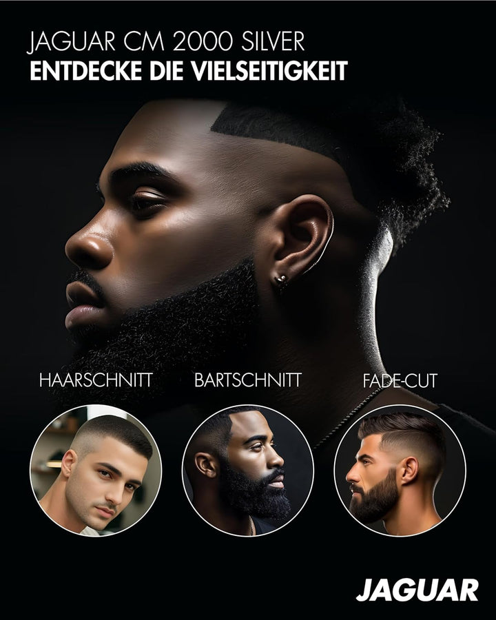 JAGUAR Haarschneidemaschine CM 2000 Silver | Profi-Haarclipper für Netzbetrieb | Schnellmontage-Syst