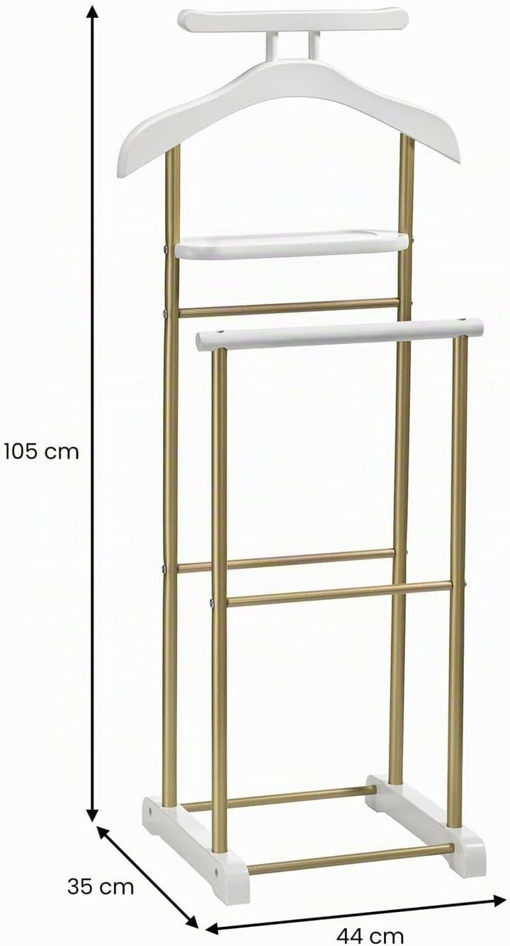 CARO-Möbel Herrendiener Medina mit Kleiderbügel, Hosenbügel und Ablage - Stilvoller Kleiderständer,