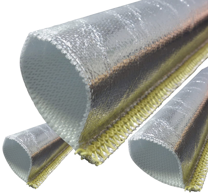 1m Alu-Titan Hitzeschutzschlauch ID-Ø 25mm gekettelt | VIELE LÄNGEN &amp; GRÖSSEN 10-100mm | UV-stabil |