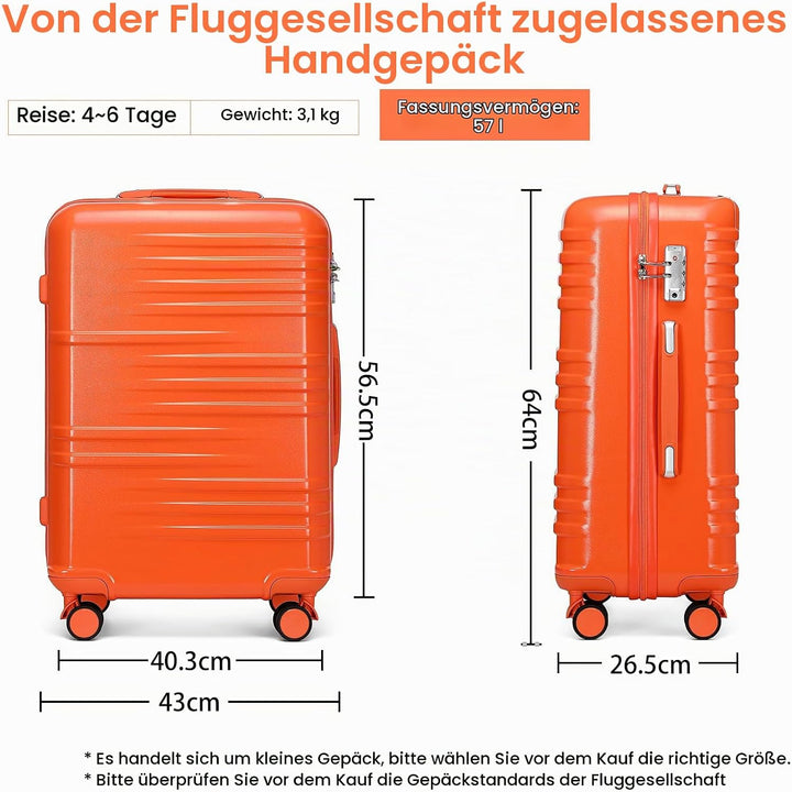 British Traveller Handgepäck Koffer Mittelgross Reisekoffer Mittelgross Hartschalenkoffer 64 * 43 *