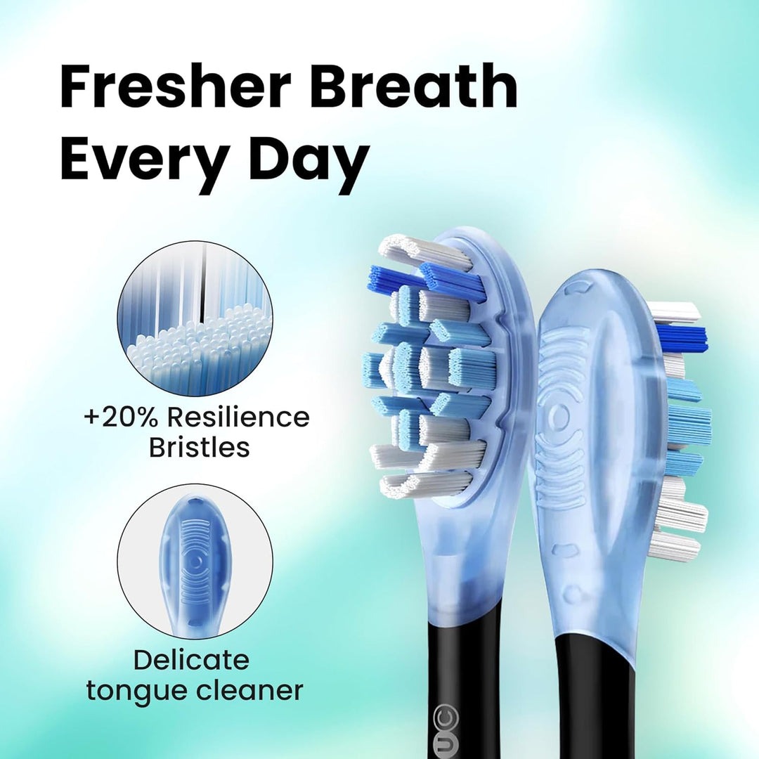 Oclean Ersatz-Zahnbürstenköpfe, feste Zahnbelagentfernungsborsten, 2 Stück, schwarz, kompatibel mit
