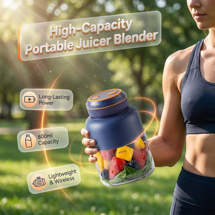 Personal Blender – 800 ml kabellose USB-Rührmaschine, Entsafter für Shakes mit 6-Blatt-Ultra-Edelsta