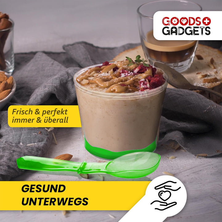 GOODS+GADGETS Müslibecher to Go Deluxe - Joghurt-Becher für unterwegs - Reise Lunchpot mit Löffel un