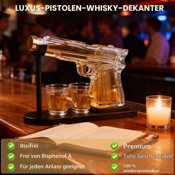 Whisky Geschenkset Personalisiert mit 2 Bullet Gläsern und Karaffe, Whisky Dekanter aus Glas, Whiske