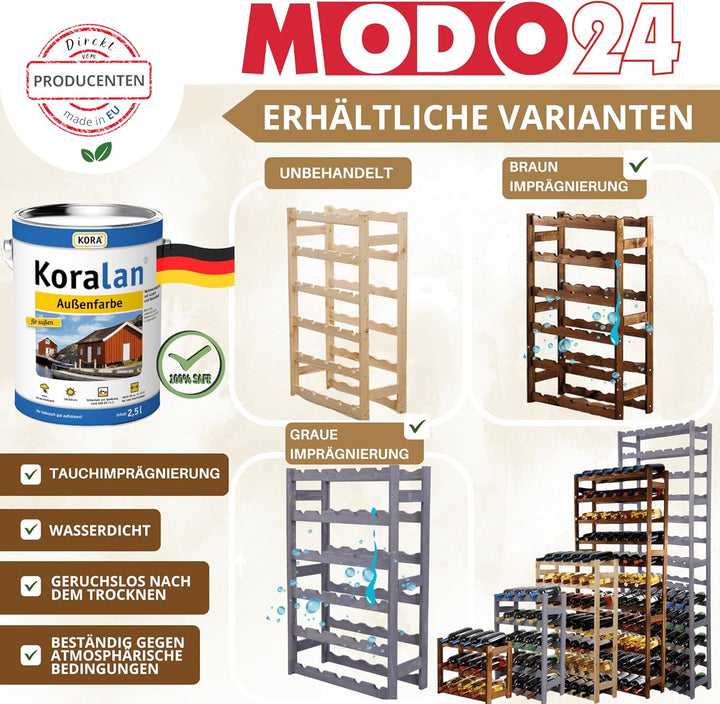 Flaschenregal, Weinregal Holz für 16 Flaschen, Weinschrank, Weinständer, Getränkeregal, Weinflaschen