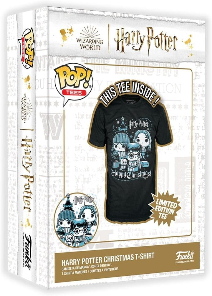 Funko Boxed Tee: Harry Potter Holiday- Ron, Hermione, Harry, M