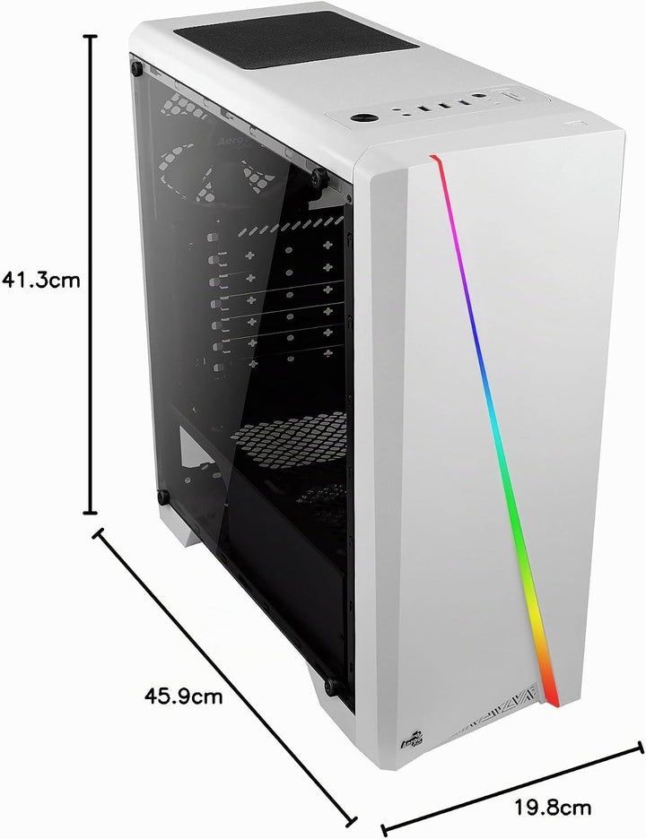 Aerocool CYLON - PC-Gehäuse (Semi-Fackel, ATX, Acryl-Seitenwand, RGB-LED an der Vorderseite, 13 Lich