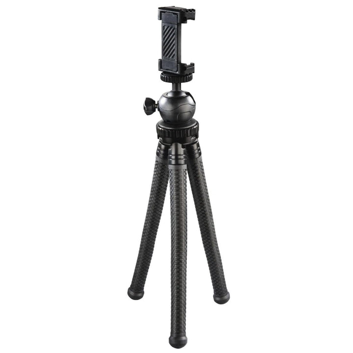 Hama Stativ Flexpro (für Smartphone, GoPro und Kameras, mit Gelenkfüssen, Höhe 27 cm) schwarz, Schwa