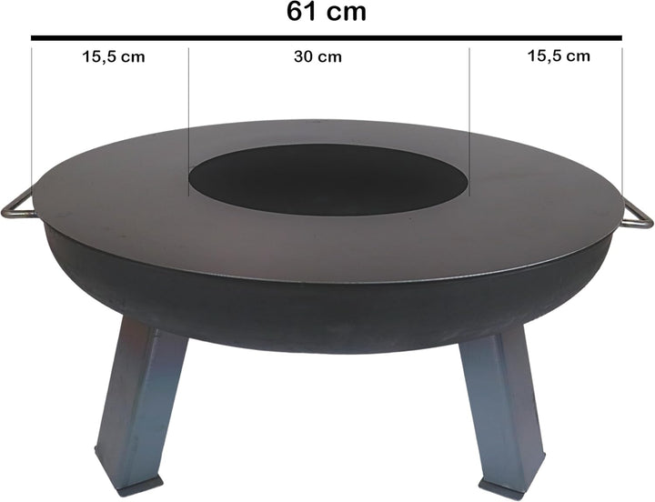 SOUK ONE Plancha Ø 60 cm Feuerring Feuerplatte Grillring für Feuerschale, Feuertonne - Grillplatte a