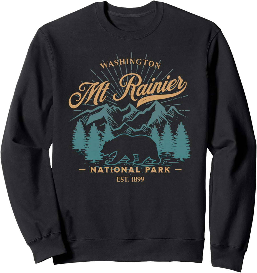 Vintage Mount Rainier National Park Bär Souvenir Sweatshirt