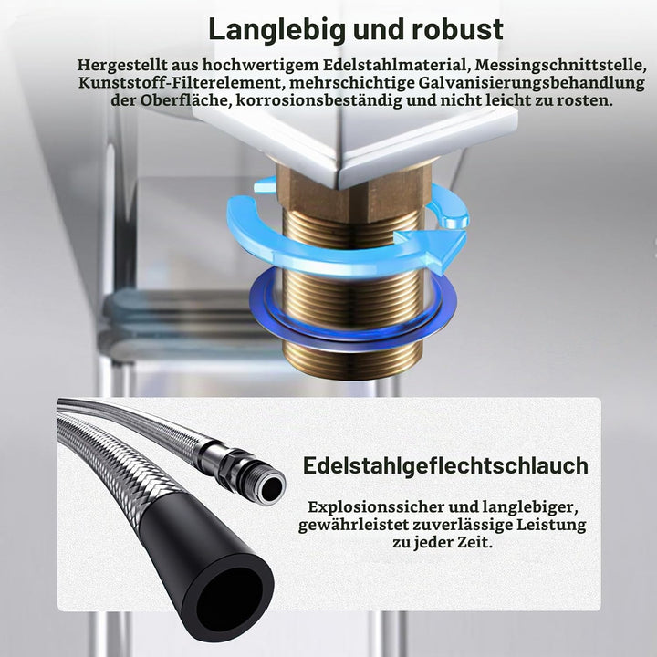 Wasserfall Wasserhahn, Badezimmer-Waschbeckenarmatur Wasserfall-Auslauf Edelstahl Heisser und Kalter