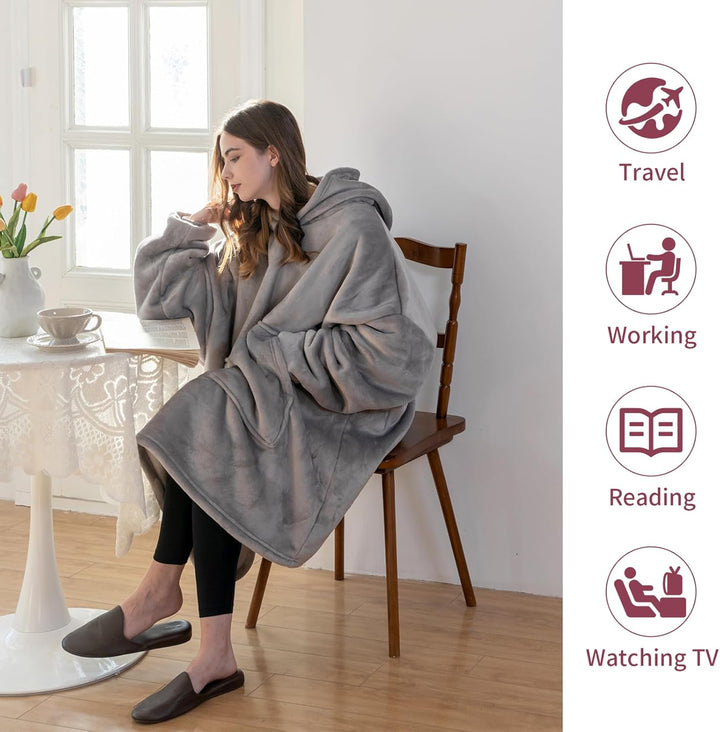 Good Nite Hoodie Decke mit Ärmeln Tragbare Decken Wearable Blanket Übergrosser Hoodie Damen Cozy kus