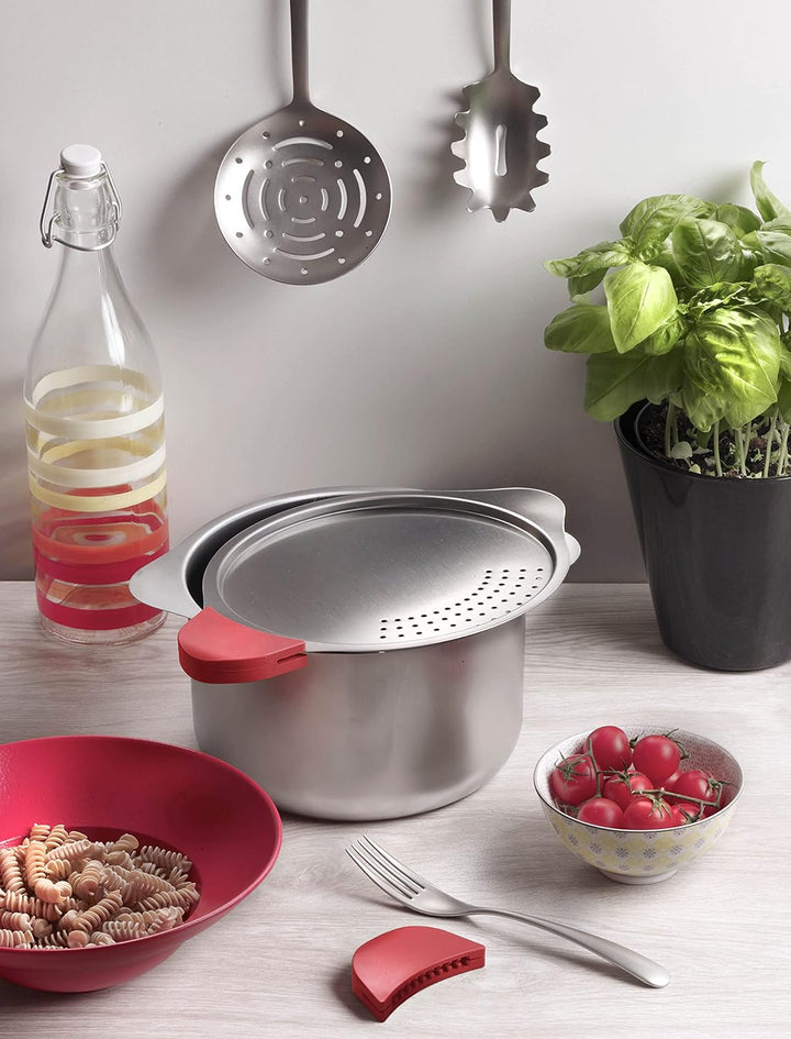 Pintinox Pastatopf und Spaghettitopf, nickelfreiem Edelstahl mit Silikongriffen, induktionsgeeignet