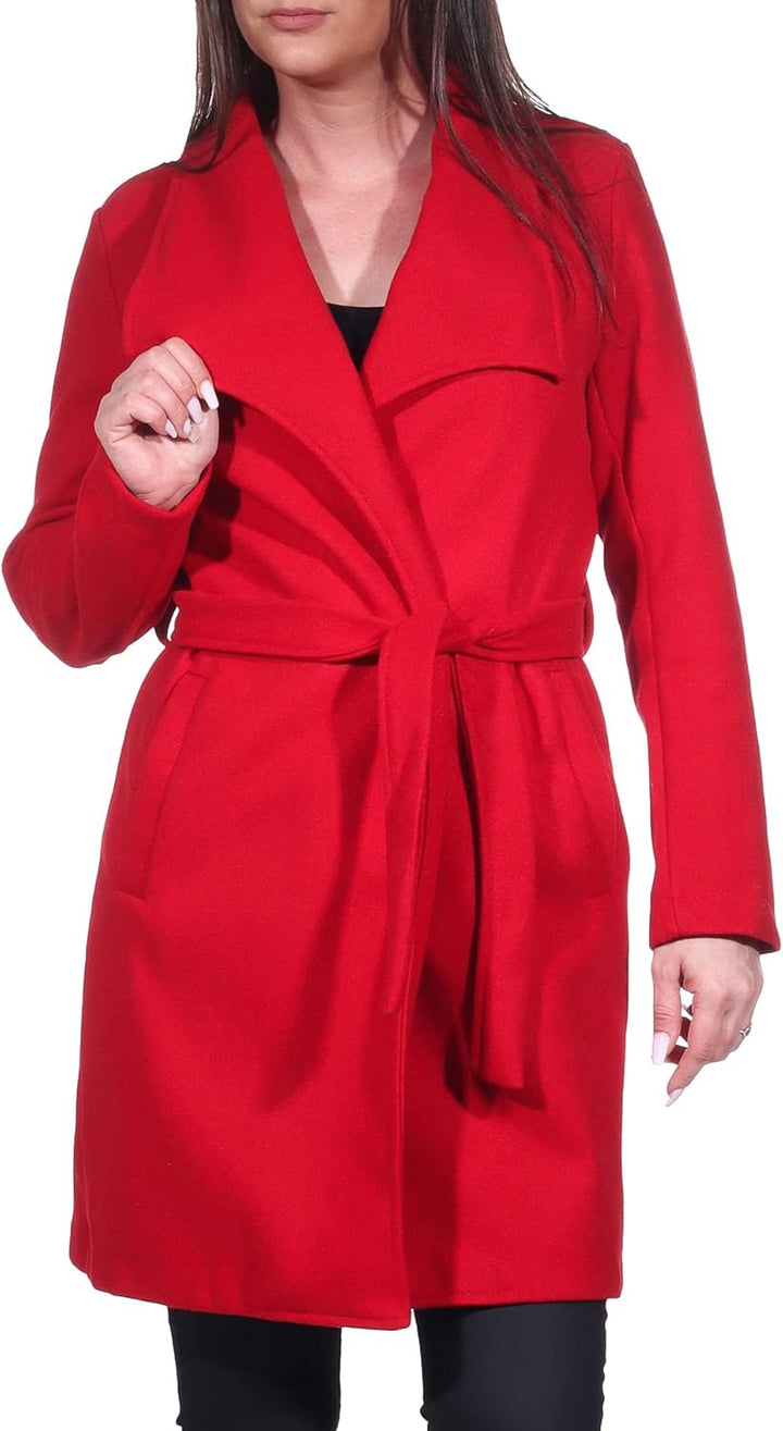 malito – Damen Trenchcoat einfarbig mit Gürtel & Taschen – klassischer Mantel für Herbst & Winter –