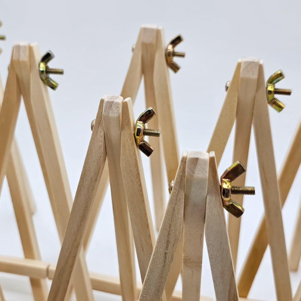 12 Stück 19 cm Mini-Holzstaffelei, Naturholz-Ausstellungsständer, Künstler-Staffelei, Tischhalter, S