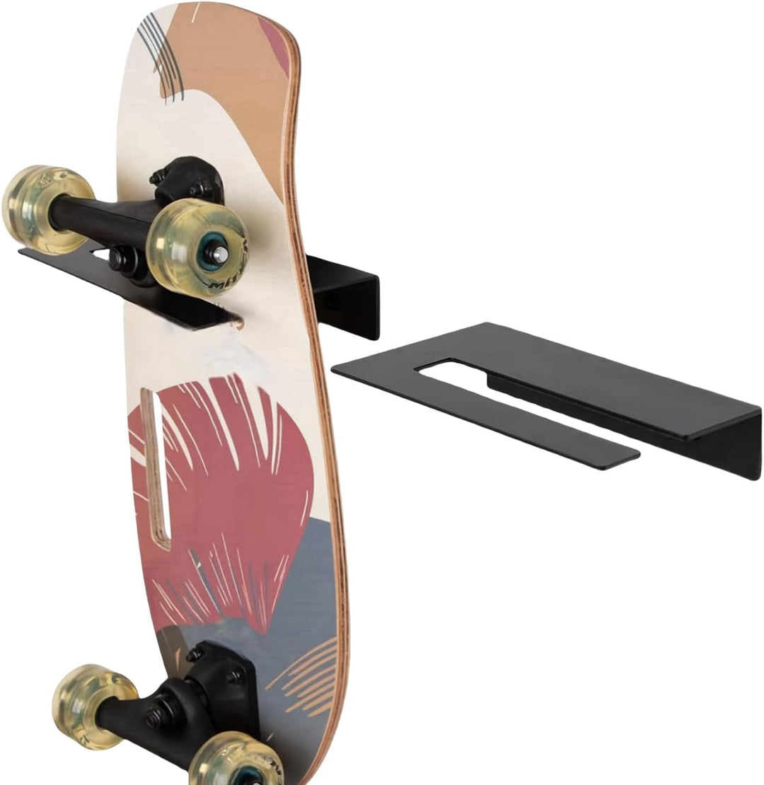 Generisch 2er-Pack Skateboard-Wandhalterung, Metall-Snowboard-Aufbewahrungshaken, Vertikaler Longboa