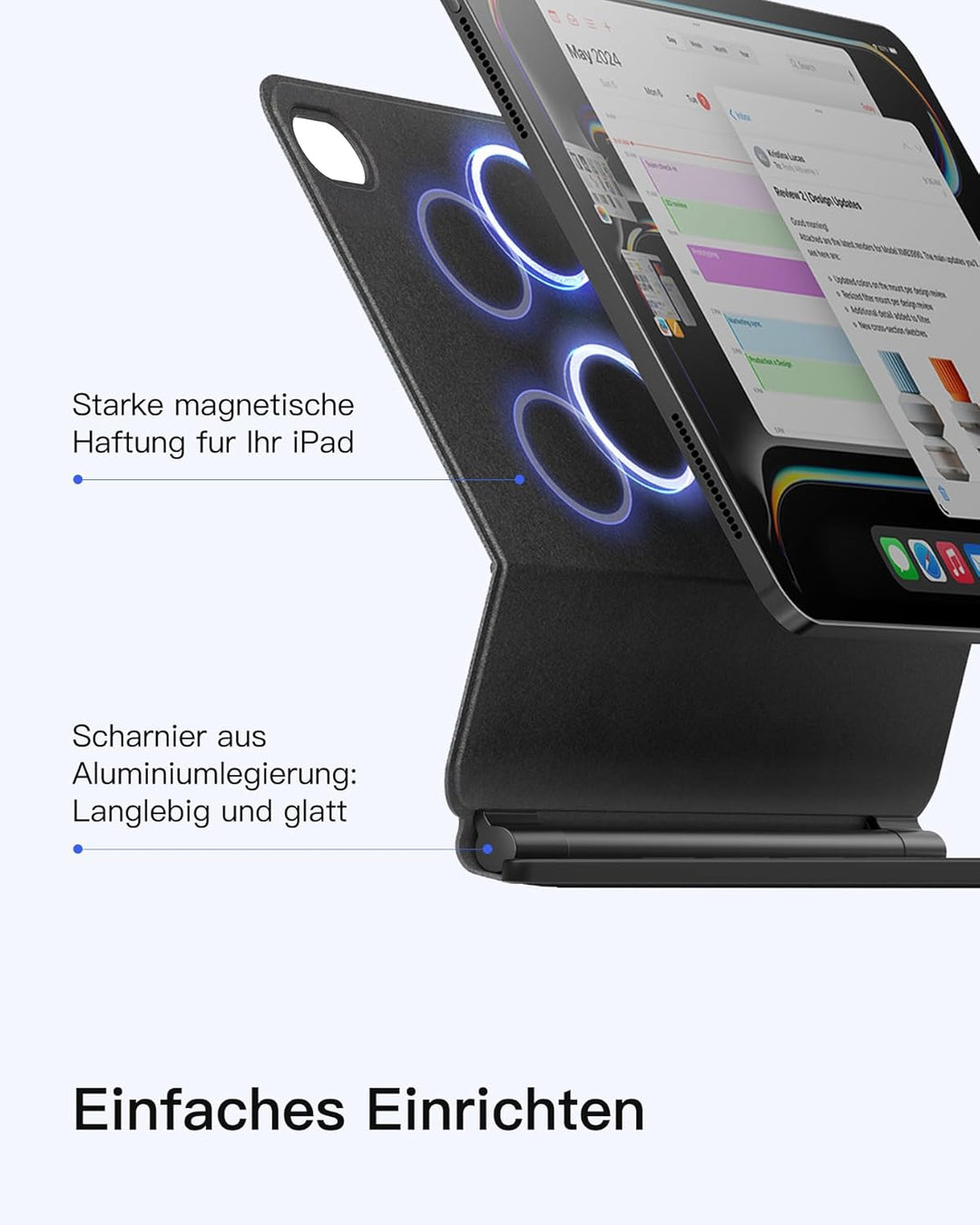 Inateck NeoMagic Magnetische Tastatur Hülle für iPad 10 Generation 10,9 Zoll,11 Generation 2025 A16