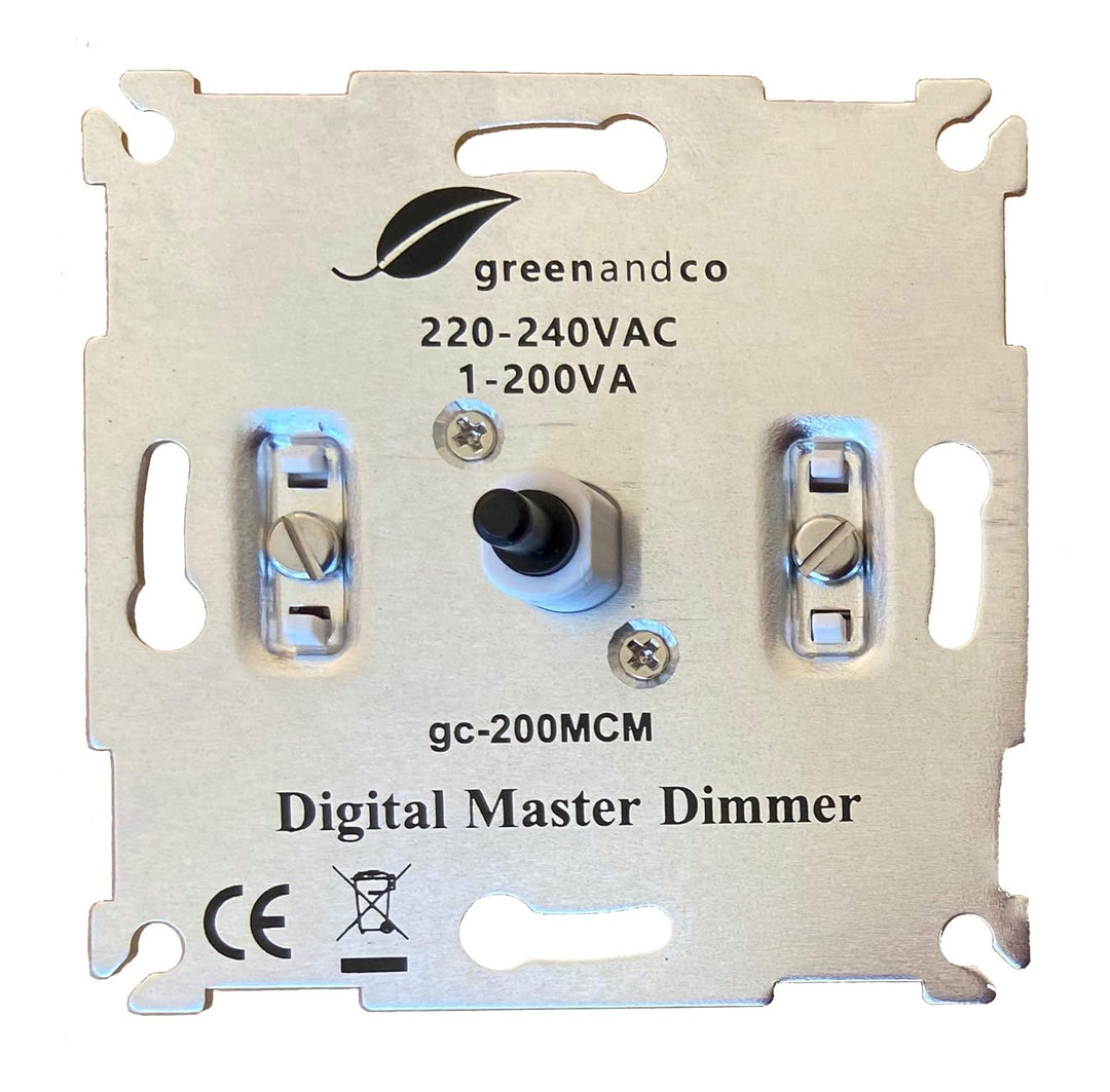 Kombipackung greenandco® gc-200MCM digitaler Master Dimmer für LED und Halogen 1-200 Watt + gc-200MC