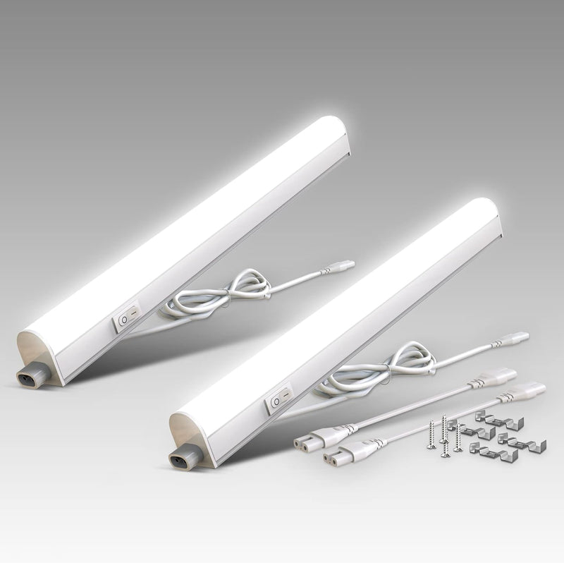 B.K.Licht - 2er Set LED Leiste mit Ein-Ausschalter, neutralweisse Lichtfarbe, erweiterbar, Unterbaul