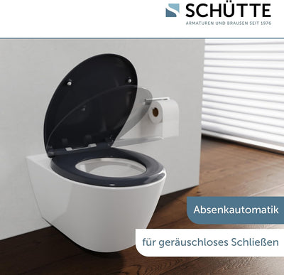 Schütte WC-Sitz mit Absenkautomatik, Abnehmbarer Klodeckel aus bruchsicherem Duroplast, Innovative D