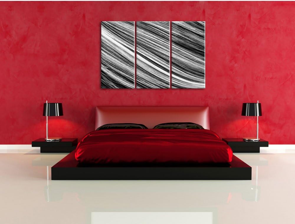Pixxprint Monocrome, Bunte Streifen 3-Teiler Leinwandbild 120x80 Bild auf Leinwand