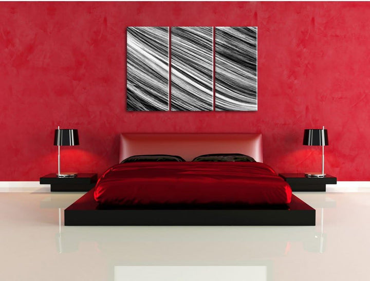 Pixxprint Monocrome, Bunte Streifen 3-Teiler Leinwandbild 120x80 Bild auf Leinwand