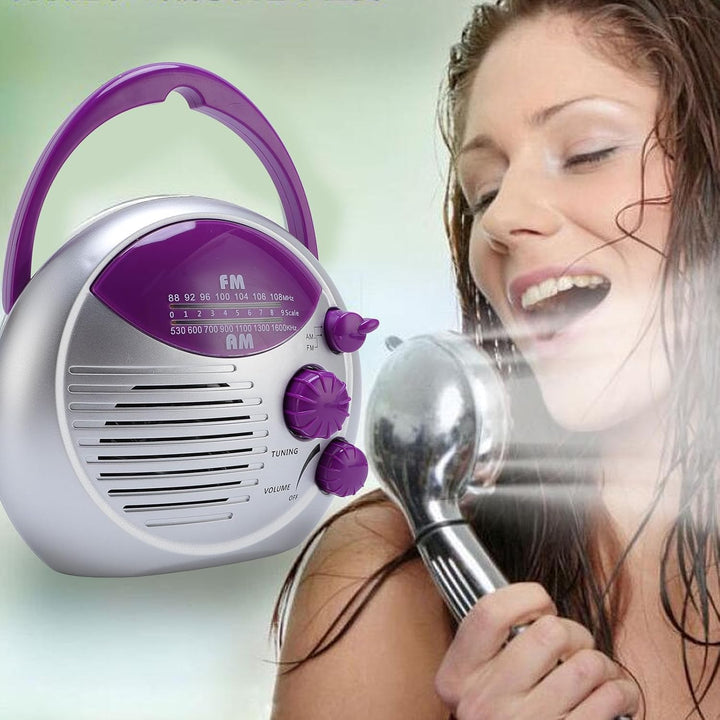 Hängende Duschfunk Radio AM FM, IPX4 wasserdichte Batteriebetriebene Badezimmerradio mit Oberster Gr