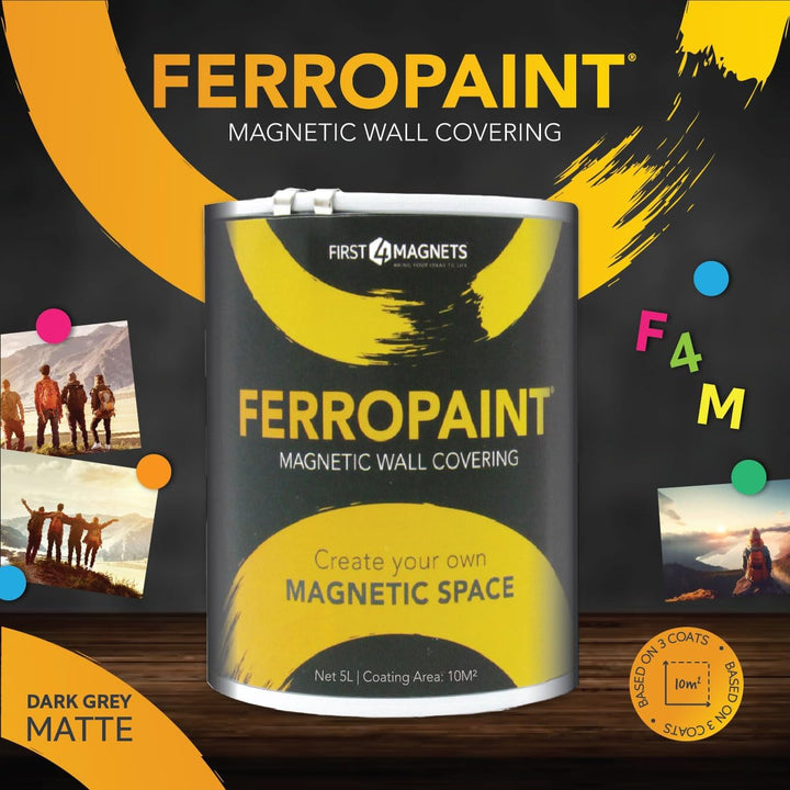 Ferropaint Magnetfarbe-Holzkohle-5 Liter (1